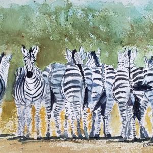 DIRECTIONALLY CHALLENGED 8"x15" watercolor, $275 matted and framed