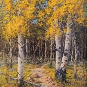 GAME TRAIL 14"x16" oil painting, $750