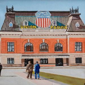 UNION PACIFIC 8"x10" acrylic painting, $200