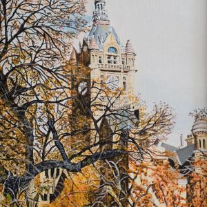 CITY AND COUNTY BUILDING 8"x10" acrylic painting, $200