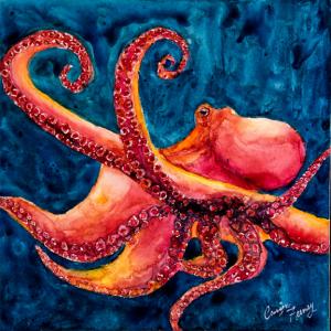 OCTOPUS RED by Caryn Feeney - SOLD