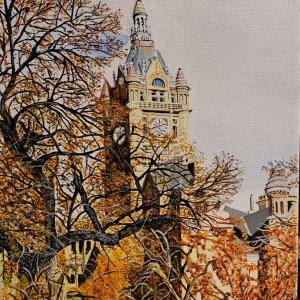 CITY AND COUNTY BUILDING 8"x10" acrylic painting, $200