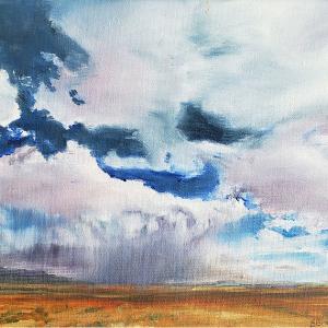CLOUD BURST 8"x10" oil painting, $475 framed