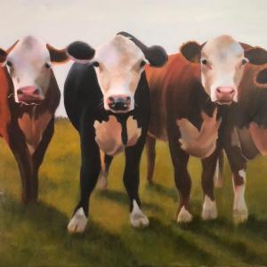 COWS oil painting