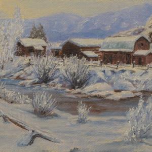 30 BELOW MORNING 8"x10" oil painting, $350