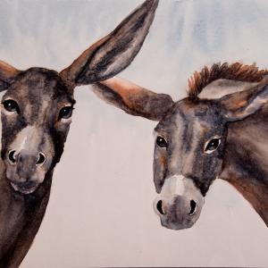 EVESDROPPERS 9"x12" watercolor, $220