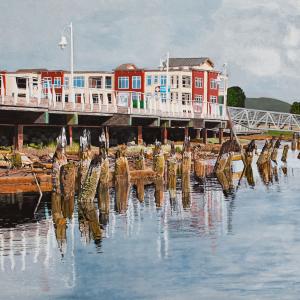 SIUISLAW RIVERFRONT 16"x20" acrylic painting, $1000