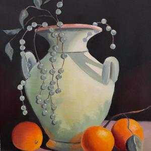 GREEN VASE oil painting by Sandra Williams