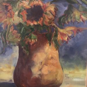 LAST OF THE SUMMER SUN 16"x20" oil painting, $400