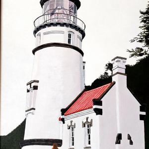 HECATA HEAD LIGHTHOUSE 16"x20" acrylic painting, $950