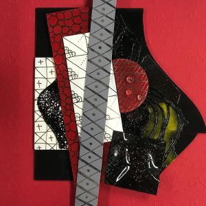 RED fused glass by Margy Campbell