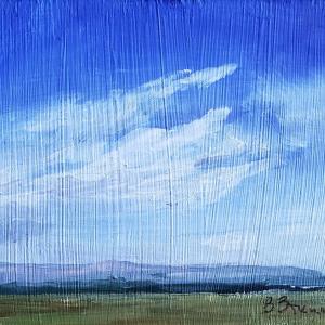 ROLLING ACROSS THE VALLEY 3.5"x5" Oil, $35