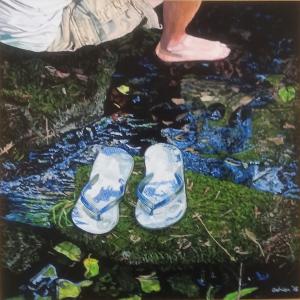 SUMMER RETREAT 12"x12" acrylic painting, $425