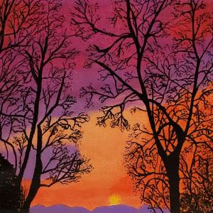 RED SKY IN THE MORNING 8"x10" acrylic painting, $200