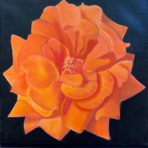 ORANGE FLOWER oil painting by Sandra Williams