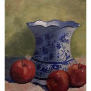 Blue, White, and Apples
